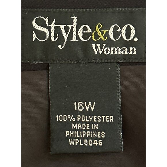 Style & Co. Woman Black A-Line Skirt 16W 100% Polyester - Picture 3 of 7